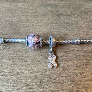 PANDOR Breast Cancer Awareness Charm and Dangle